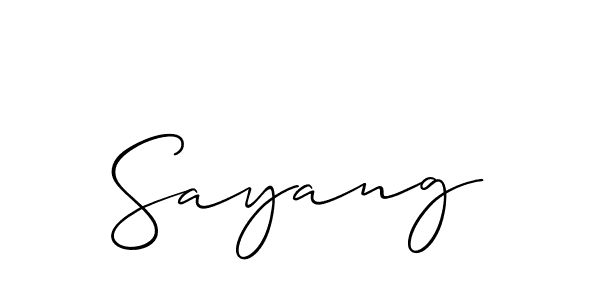 Also You can easily find your signature by using the search form. We will create Sayang name handwritten signature images for you free of cost using Allison_Script sign style. Sayang signature style 2 images and pictures png