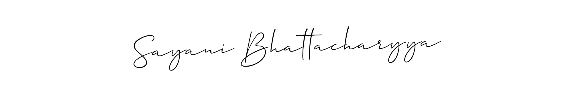 Use a signature maker to create a handwritten signature online. With this signature software, you can design (Allison_Script) your own signature for name Sayani Bhattacharyya. Sayani Bhattacharyya signature style 2 images and pictures png