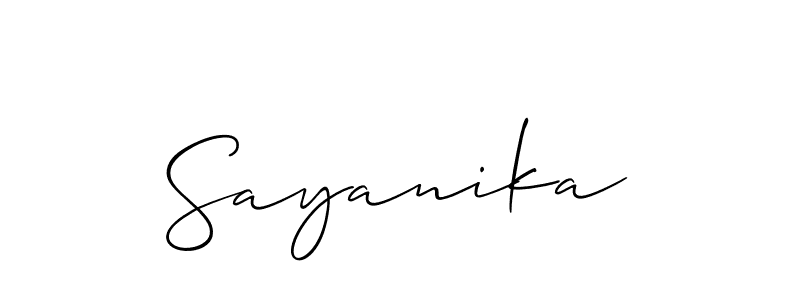 How to make Sayanika signature? Allison_Script is a professional autograph style. Create handwritten signature for Sayanika name. Sayanika signature style 2 images and pictures png