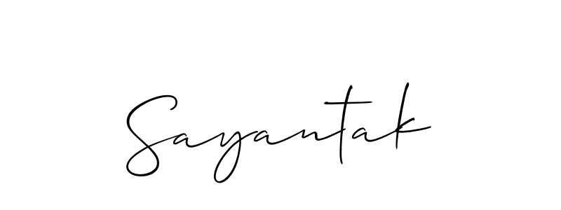 How to make Sayantak name signature. Use Allison_Script style for creating short signs online. This is the latest handwritten sign. Sayantak signature style 2 images and pictures png