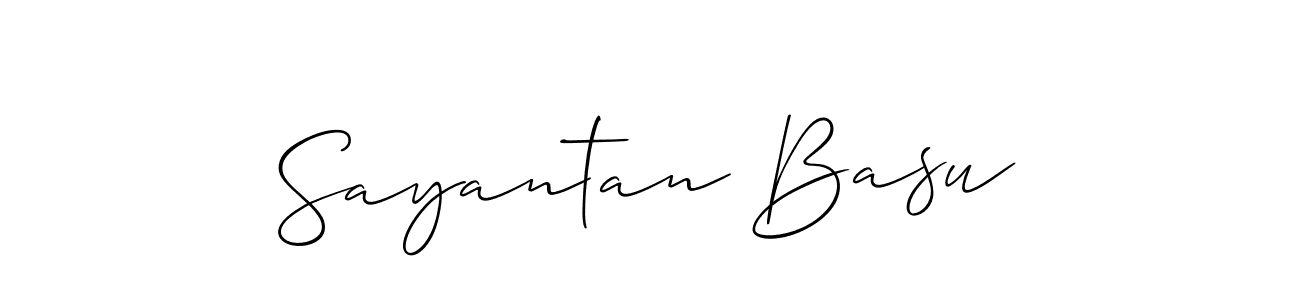 Use a signature maker to create a handwritten signature online. With this signature software, you can design (Allison_Script) your own signature for name Sayantan Basu. Sayantan Basu signature style 2 images and pictures png