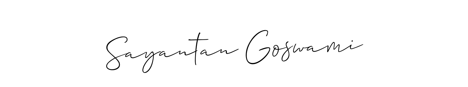 How to make Sayantan Goswami signature? Allison_Script is a professional autograph style. Create handwritten signature for Sayantan Goswami name. Sayantan Goswami signature style 2 images and pictures png