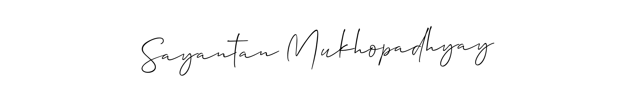 Create a beautiful signature design for name Sayantan Mukhopadhyay. With this signature (Allison_Script) fonts, you can make a handwritten signature for free. Sayantan Mukhopadhyay signature style 2 images and pictures png