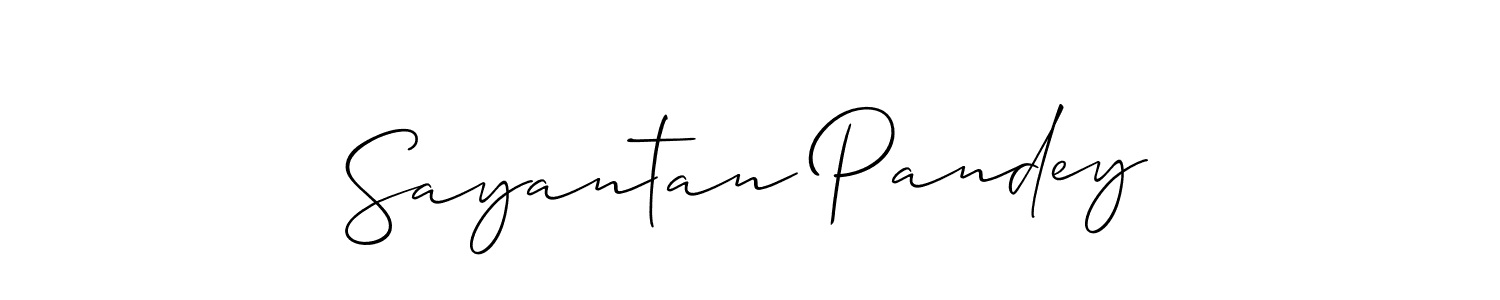 Allison_Script is a professional signature style that is perfect for those who want to add a touch of class to their signature. It is also a great choice for those who want to make their signature more unique. Get Sayantan Pandey name to fancy signature for free. Sayantan Pandey signature style 2 images and pictures png