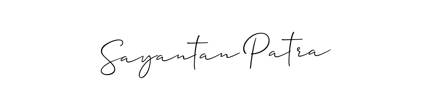 Create a beautiful signature design for name Sayantan Patra. With this signature (Allison_Script) fonts, you can make a handwritten signature for free. Sayantan Patra signature style 2 images and pictures png
