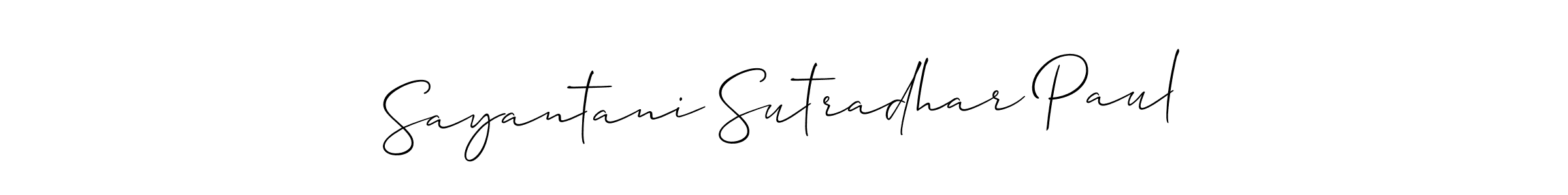 Create a beautiful signature design for name Sayantani Sutradhar Paul. With this signature (Allison_Script) fonts, you can make a handwritten signature for free. Sayantani Sutradhar Paul signature style 2 images and pictures png