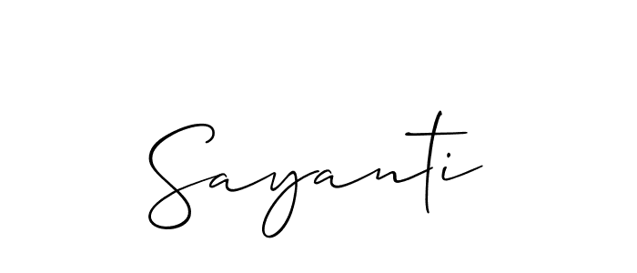 The best way (Allison_Script) to make a short signature is to pick only two or three words in your name. The name Sayanti include a total of six letters. For converting this name. Sayanti signature style 2 images and pictures png