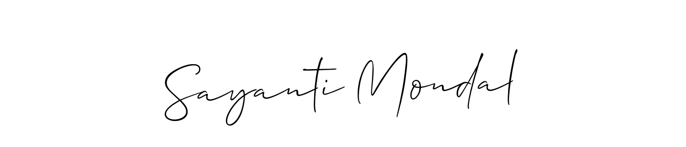 How to make Sayanti Mondal signature? Allison_Script is a professional autograph style. Create handwritten signature for Sayanti Mondal name. Sayanti Mondal signature style 2 images and pictures png