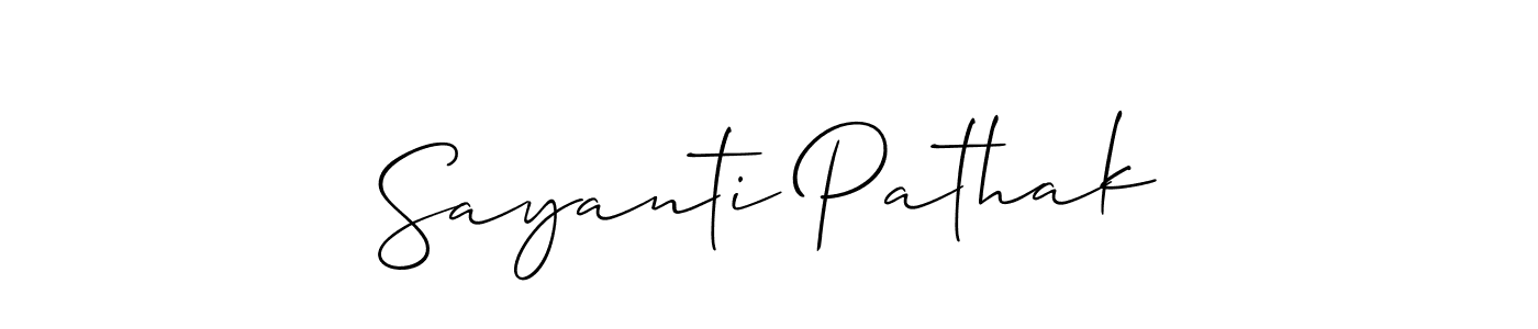 It looks lik you need a new signature style for name Sayanti Pathak. Design unique handwritten (Allison_Script) signature with our free signature maker in just a few clicks. Sayanti Pathak signature style 2 images and pictures png