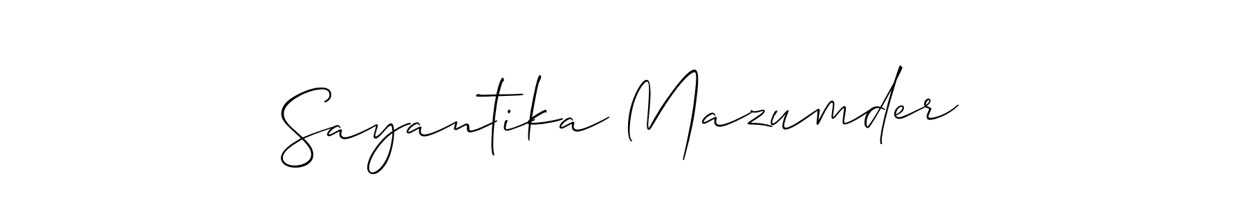 Also we have Sayantika Mazumder name is the best signature style. Create professional handwritten signature collection using Allison_Script autograph style. Sayantika Mazumder signature style 2 images and pictures png