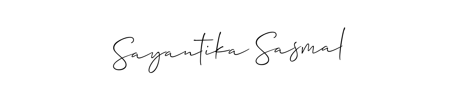 This is the best signature style for the Sayantika Sasmal name. Also you like these signature font (Allison_Script). Mix name signature. Sayantika Sasmal signature style 2 images and pictures png