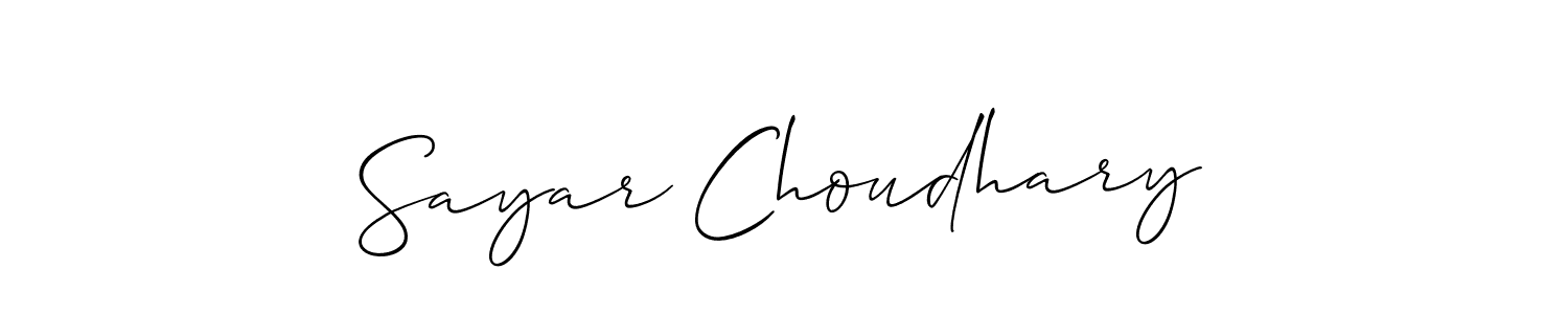 How to Draw Sayar Choudhary signature style? Allison_Script is a latest design signature styles for name Sayar Choudhary. Sayar Choudhary signature style 2 images and pictures png