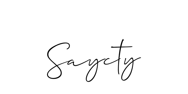 How to Draw Saycty signature style? Allison_Script is a latest design signature styles for name Saycty. Saycty signature style 2 images and pictures png