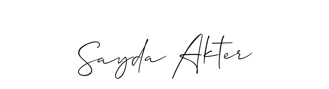 Similarly Allison_Script is the best handwritten signature design. Signature creator online .You can use it as an online autograph creator for name Sayda Akter. Sayda Akter signature style 2 images and pictures png