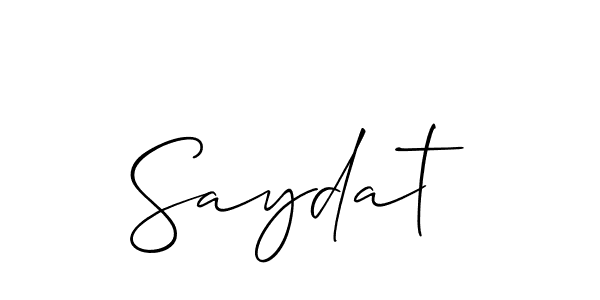 Also we have Saydat name is the best signature style. Create professional handwritten signature collection using Allison_Script autograph style. Saydat signature style 2 images and pictures png