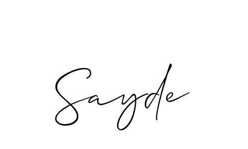 Allison_Script is a professional signature style that is perfect for those who want to add a touch of class to their signature. It is also a great choice for those who want to make their signature more unique. Get Sayde name to fancy signature for free. Sayde signature style 2 images and pictures png