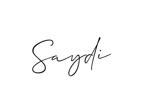 Design your own signature with our free online signature maker. With this signature software, you can create a handwritten (Allison_Script) signature for name Saydi. Saydi signature style 2 images and pictures png