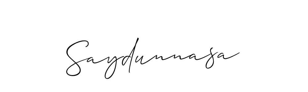 The best way (Allison_Script) to make a short signature is to pick only two or three words in your name. The name Saydunnasa include a total of six letters. For converting this name. Saydunnasa signature style 2 images and pictures png