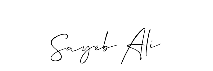Use a signature maker to create a handwritten signature online. With this signature software, you can design (Allison_Script) your own signature for name Sayeb Ali. Sayeb Ali signature style 2 images and pictures png