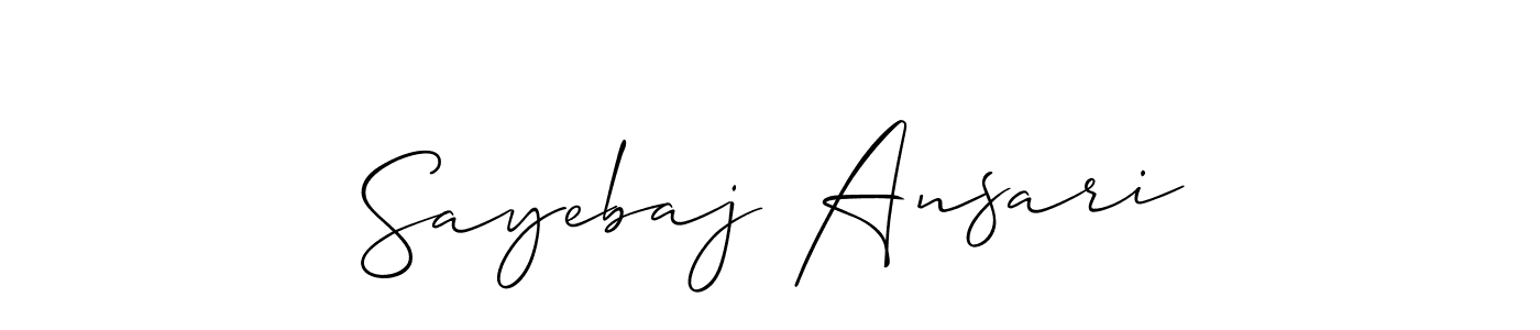 The best way (Allison_Script) to make a short signature is to pick only two or three words in your name. The name Sayebaj Ansari include a total of six letters. For converting this name. Sayebaj Ansari signature style 2 images and pictures png