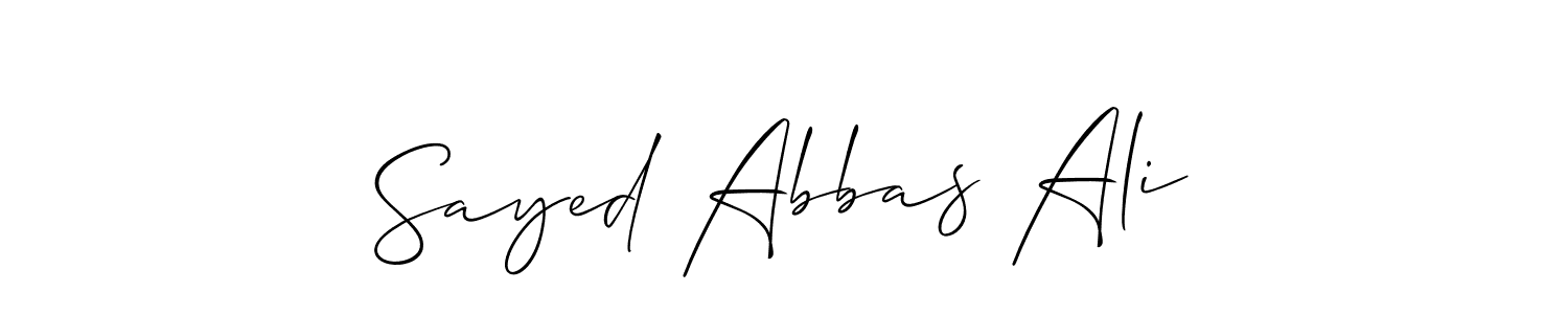 It looks lik you need a new signature style for name Sayed Abbas Ali. Design unique handwritten (Allison_Script) signature with our free signature maker in just a few clicks. Sayed Abbas Ali signature style 2 images and pictures png