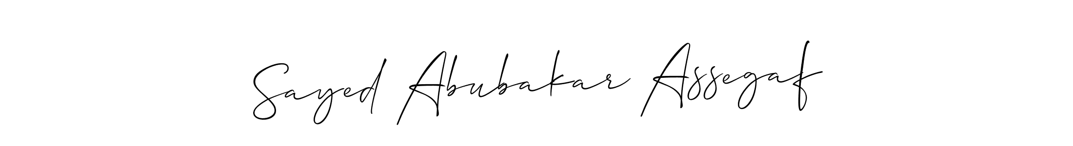 Similarly Allison_Script is the best handwritten signature design. Signature creator online .You can use it as an online autograph creator for name Sayed Abubakar Assegaf. Sayed Abubakar Assegaf signature style 2 images and pictures png