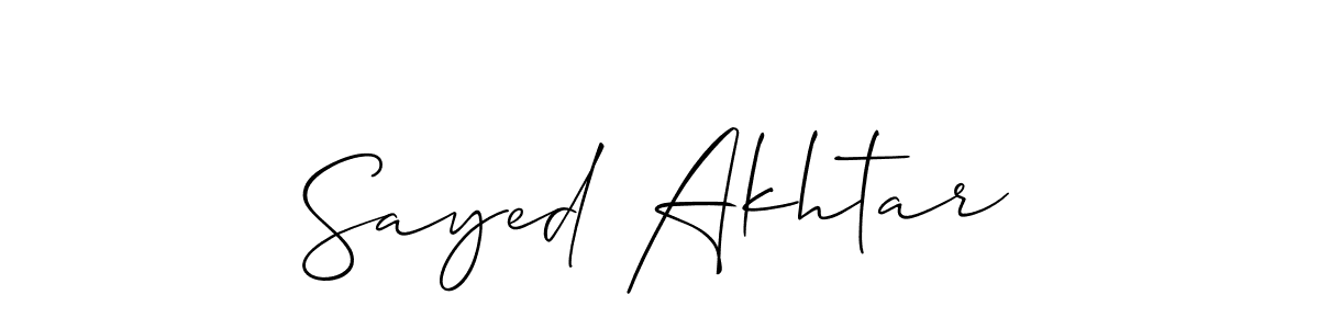 The best way (Allison_Script) to make a short signature is to pick only two or three words in your name. The name Sayed Akhtar include a total of six letters. For converting this name. Sayed Akhtar signature style 2 images and pictures png