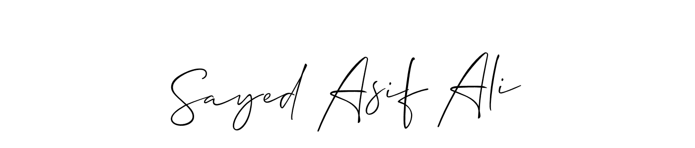 Allison_Script is a professional signature style that is perfect for those who want to add a touch of class to their signature. It is also a great choice for those who want to make their signature more unique. Get Sayed Asif Ali name to fancy signature for free. Sayed Asif Ali signature style 2 images and pictures png