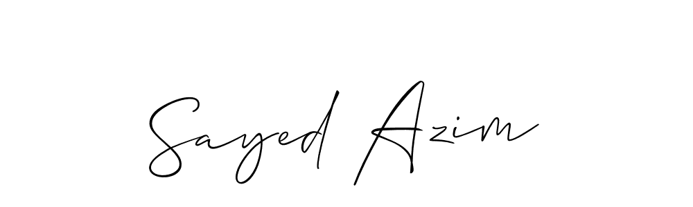 Similarly Allison_Script is the best handwritten signature design. Signature creator online .You can use it as an online autograph creator for name Sayed Azim. Sayed Azim signature style 2 images and pictures png