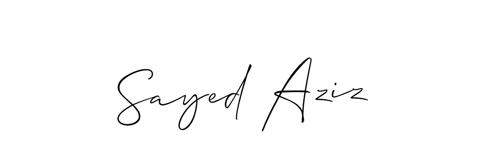 Make a short Sayed Aziz signature style. Manage your documents anywhere anytime using Allison_Script. Create and add eSignatures, submit forms, share and send files easily. Sayed Aziz signature style 2 images and pictures png