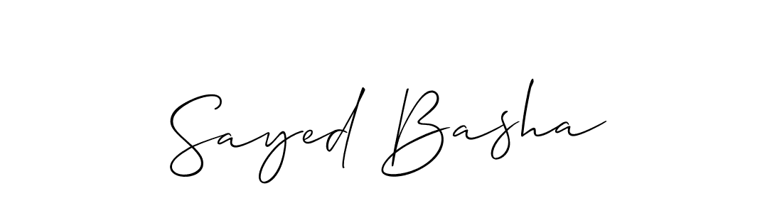 Make a beautiful signature design for name Sayed Basha. With this signature (Allison_Script) style, you can create a handwritten signature for free. Sayed Basha signature style 2 images and pictures png
