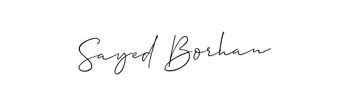 This is the best signature style for the Sayed Borhan name. Also you like these signature font (Allison_Script). Mix name signature. Sayed Borhan signature style 2 images and pictures png