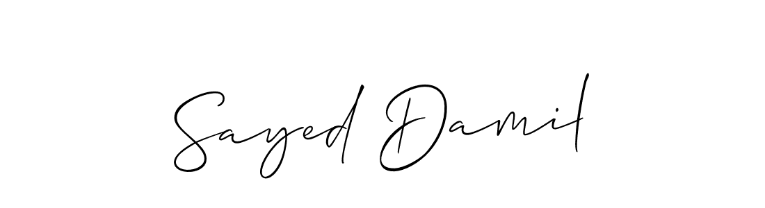 Create a beautiful signature design for name Sayed Damil. With this signature (Allison_Script) fonts, you can make a handwritten signature for free. Sayed Damil signature style 2 images and pictures png