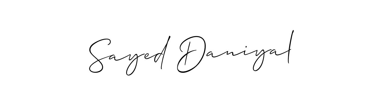 Make a beautiful signature design for name Sayed Daniyal. With this signature (Allison_Script) style, you can create a handwritten signature for free. Sayed Daniyal signature style 2 images and pictures png