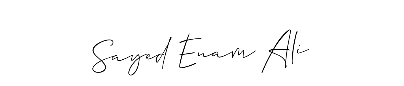 You should practise on your own different ways (Allison_Script) to write your name (Sayed Enam Ali) in signature. don't let someone else do it for you. Sayed Enam Ali signature style 2 images and pictures png