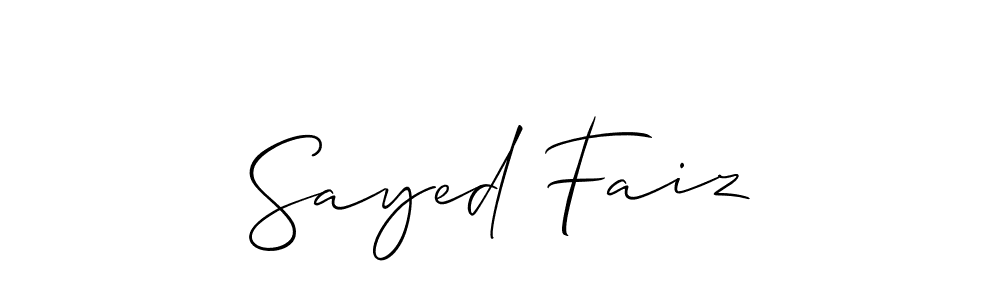 Use a signature maker to create a handwritten signature online. With this signature software, you can design (Allison_Script) your own signature for name Sayed Faiz. Sayed Faiz signature style 2 images and pictures png