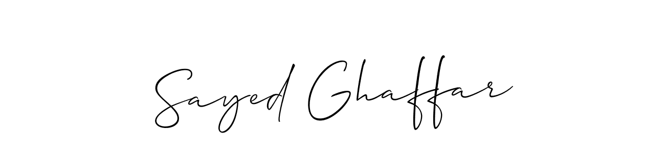 How to Draw Sayed Ghaffar signature style? Allison_Script is a latest design signature styles for name Sayed Ghaffar. Sayed Ghaffar signature style 2 images and pictures png