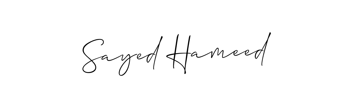 How to Draw Sayed Hameed signature style? Allison_Script is a latest design signature styles for name Sayed Hameed. Sayed Hameed signature style 2 images and pictures png