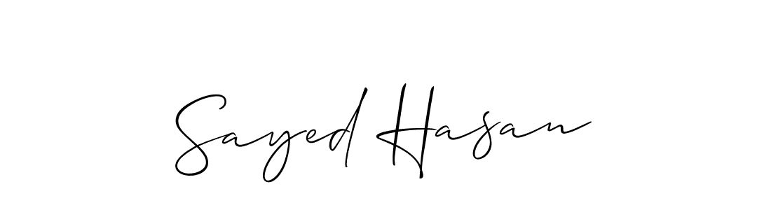 The best way (Allison_Script) to make a short signature is to pick only two or three words in your name. The name Sayed Hasan include a total of six letters. For converting this name. Sayed Hasan signature style 2 images and pictures png