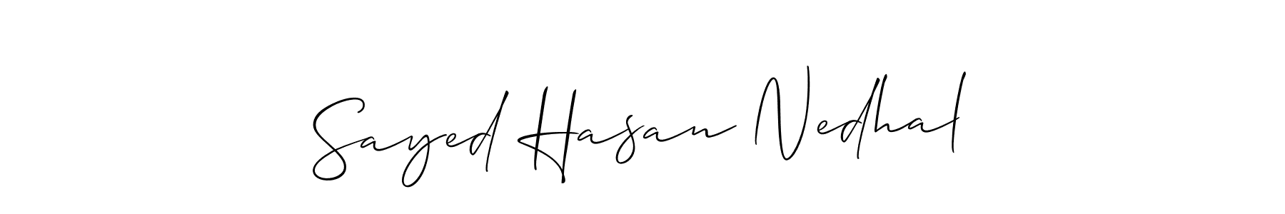 You can use this online signature creator to create a handwritten signature for the name Sayed Hasan Nedhal. This is the best online autograph maker. Sayed Hasan Nedhal signature style 2 images and pictures png