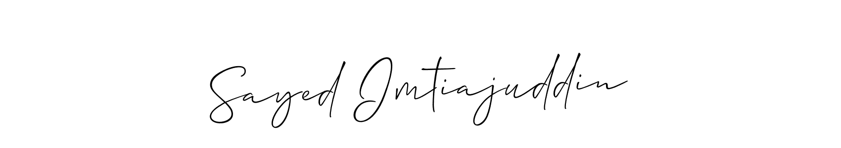 Create a beautiful signature design for name Sayed Imtiajuddin. With this signature (Allison_Script) fonts, you can make a handwritten signature for free. Sayed Imtiajuddin signature style 2 images and pictures png