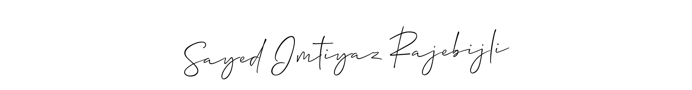 if you are searching for the best signature style for your name Sayed Imtiyaz Rajebijli. so please give up your signature search. here we have designed multiple signature styles  using Allison_Script. Sayed Imtiyaz Rajebijli signature style 2 images and pictures png