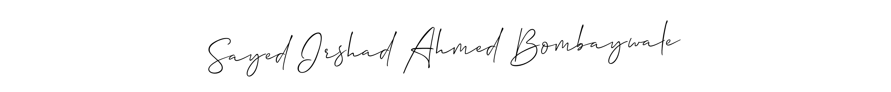 Similarly Allison_Script is the best handwritten signature design. Signature creator online .You can use it as an online autograph creator for name Sayed Irshad Ahmed Bombaywale. Sayed Irshad Ahmed Bombaywale signature style 2 images and pictures png