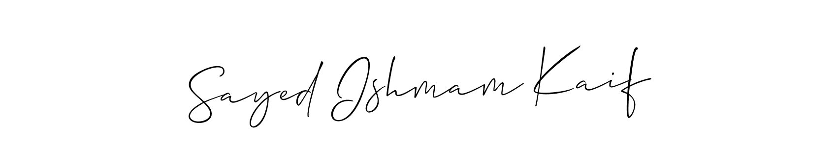 Similarly Allison_Script is the best handwritten signature design. Signature creator online .You can use it as an online autograph creator for name Sayed Ishmam Kaif. Sayed Ishmam Kaif signature style 2 images and pictures png