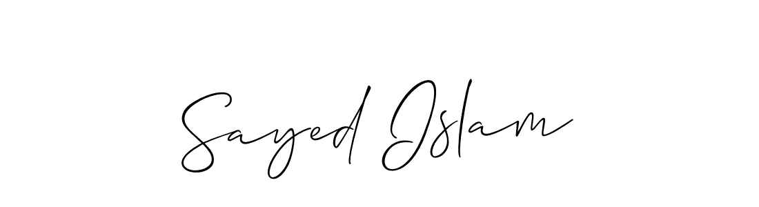 Create a beautiful signature design for name Sayed Islam. With this signature (Allison_Script) fonts, you can make a handwritten signature for free. Sayed Islam signature style 2 images and pictures png