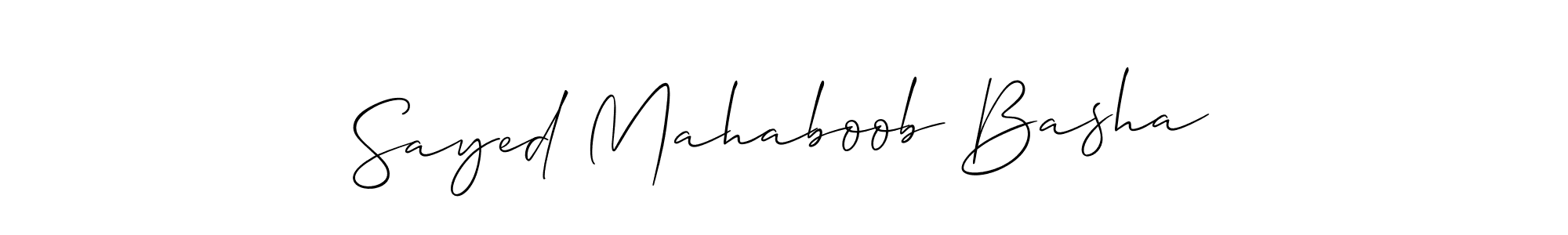 How to make Sayed Mahaboob Basha name signature. Use Allison_Script style for creating short signs online. This is the latest handwritten sign. Sayed Mahaboob Basha signature style 2 images and pictures png