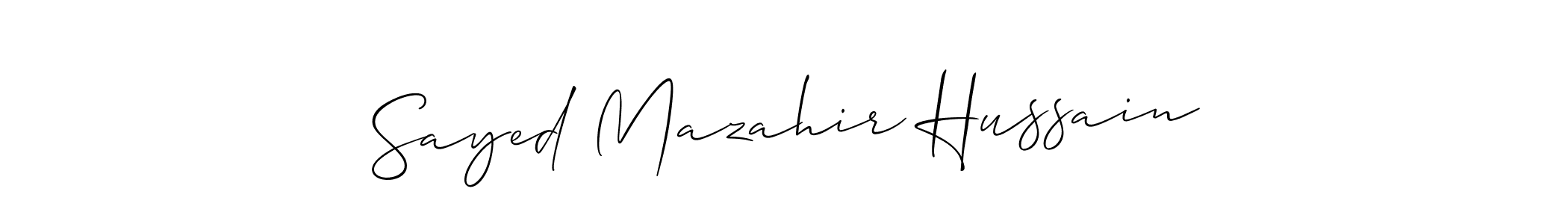 You should practise on your own different ways (Allison_Script) to write your name (Sayed Mazahir Hussain) in signature. don't let someone else do it for you. Sayed Mazahir Hussain signature style 2 images and pictures png