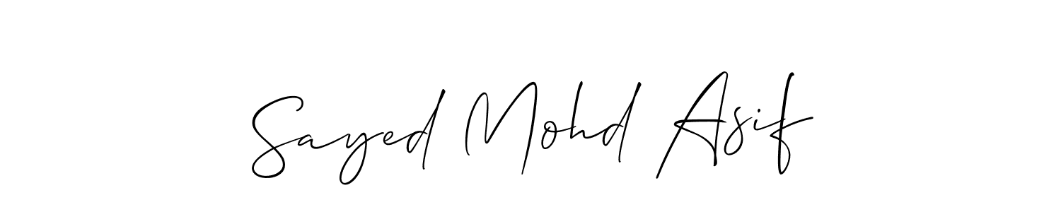 The best way (Allison_Script) to make a short signature is to pick only two or three words in your name. The name Sayed Mohd Asif include a total of six letters. For converting this name. Sayed Mohd Asif signature style 2 images and pictures png