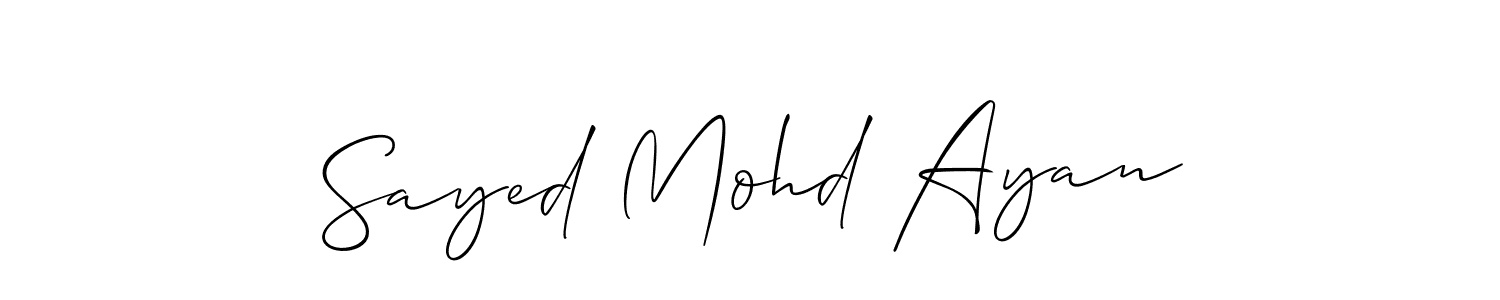 Also You can easily find your signature by using the search form. We will create Sayed Mohd Ayan name handwritten signature images for you free of cost using Allison_Script sign style. Sayed Mohd Ayan signature style 2 images and pictures png