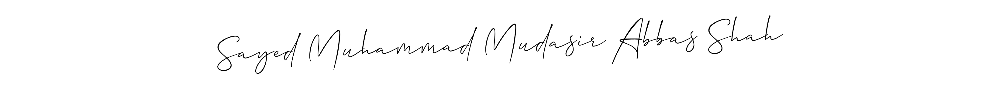 Make a beautiful signature design for name Sayed Muhammad Mudasir Abbas Shah. With this signature (Allison_Script) style, you can create a handwritten signature for free. Sayed Muhammad Mudasir Abbas Shah signature style 2 images and pictures png